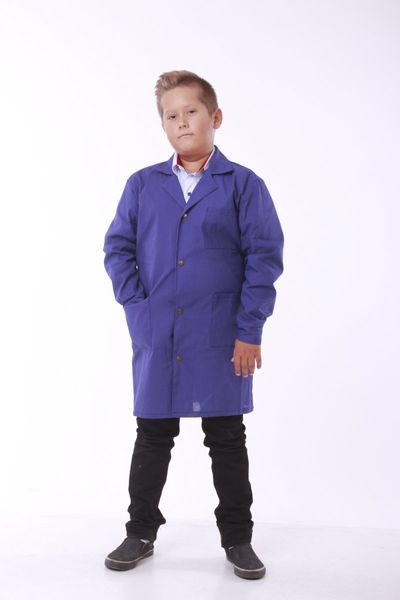 Халат школьный рабочий Garment Factory на кнопках, хлопок 100%, цвет синий, 40 размер 263774005 фото