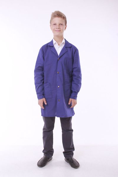 Халат школьный рабочий Garment Factory на кнопках, хлопок 100%, цвет синий, 44 размер 263774028 фото