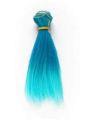 Волосся для ляльки, Let's make треси 15 см. Сині з бакитними кінчиками 457172803 фото
