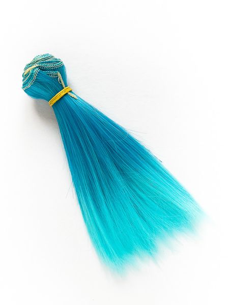 Волосся для ляльки, Let's make треси 15 см. Сині з бакитними кінчиками 457172803 фото