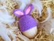 Пасхальный декор. Шапочка на яйца - Кролик сиреневый с розовыми вставками. 234162868 фото 1