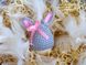 Великодній декор. Шапочка на крашанки - Кролик світло-сірий з рожевими вставками. 234149986 фото 1