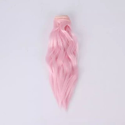 Волосы для куклы Let's make волнистые, Трессы 25 см. Розовые 492774383 фото
