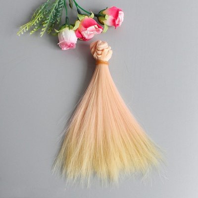 Волосся для ляльки, треси 15 см. Персиково-пшеничні з омбре. 235409713 фото
