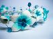 Обруч квітковий з кришталевими намистинами, блакитно-білий. 276874098 фото 4